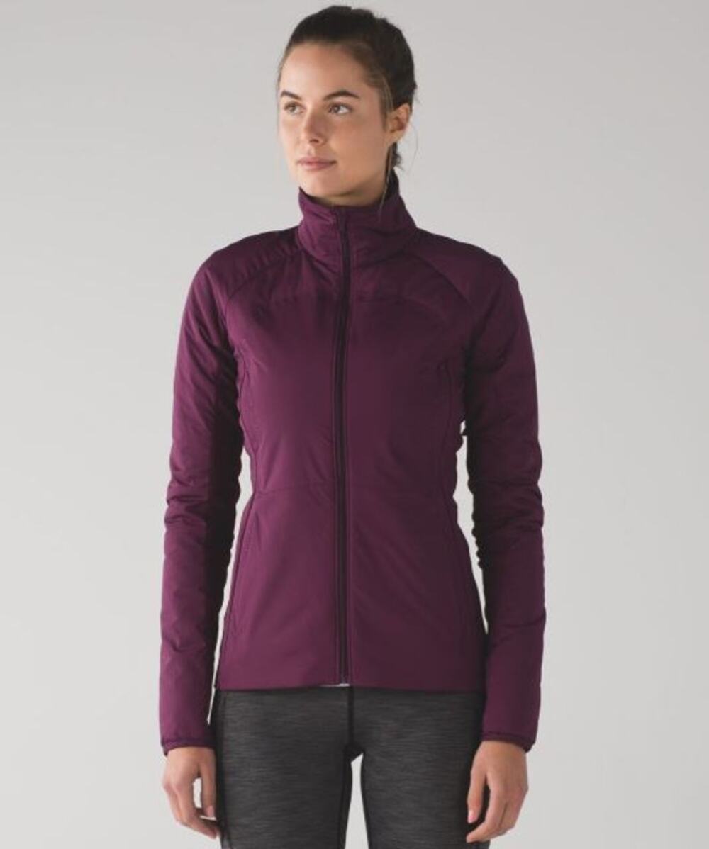 EUC Lululemon Run For Cold Jacket Plum Purple Water-Repellent Reflective 8